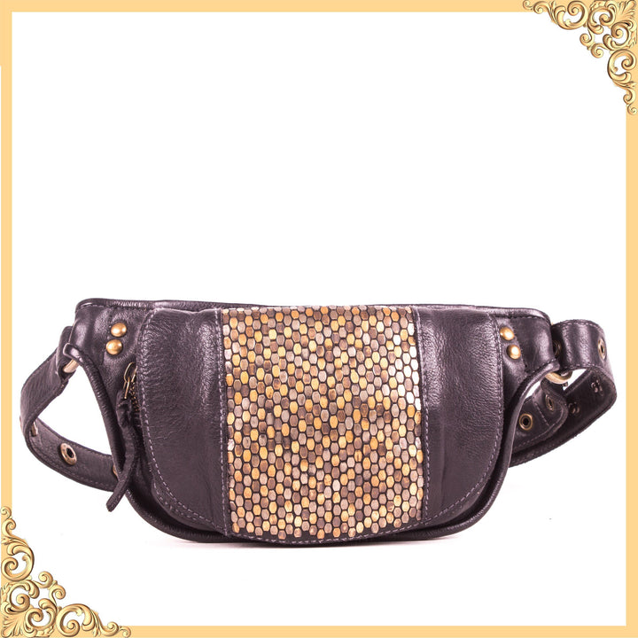 Art N Vintage – Women’s milano leather Black clutch Belt Bag