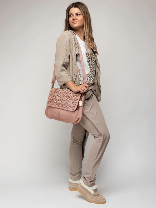 ESTHER: Blush leather handcrafted crossbody bag by Art N Vintage