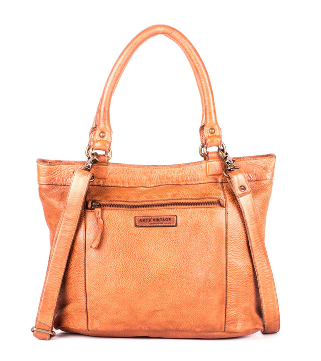 Art N Vintage – Women’s milano leather Tan shopper tote Bag