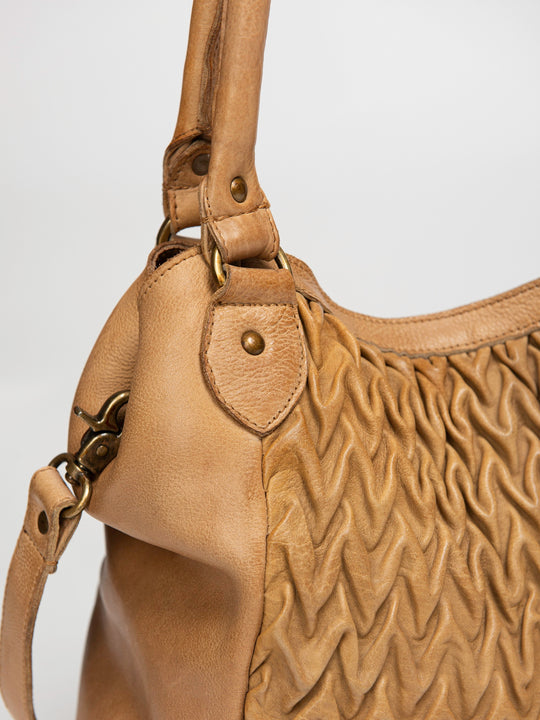 CARLA: Mustard leather shoulder crossbody bag by Art N Vintage