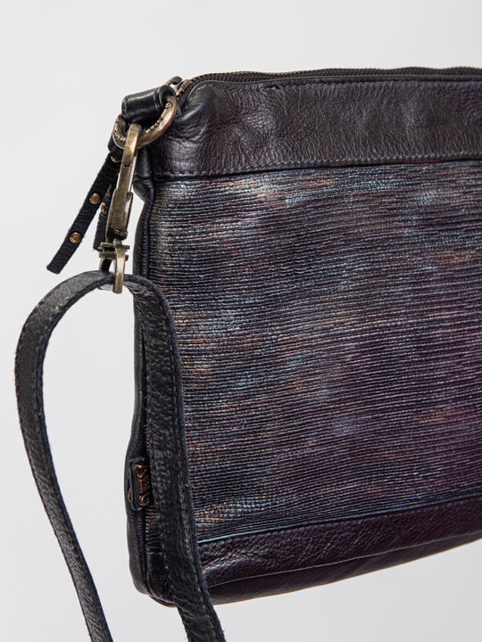 SIMONA: Black leather crossbody bag by Art N Vintage