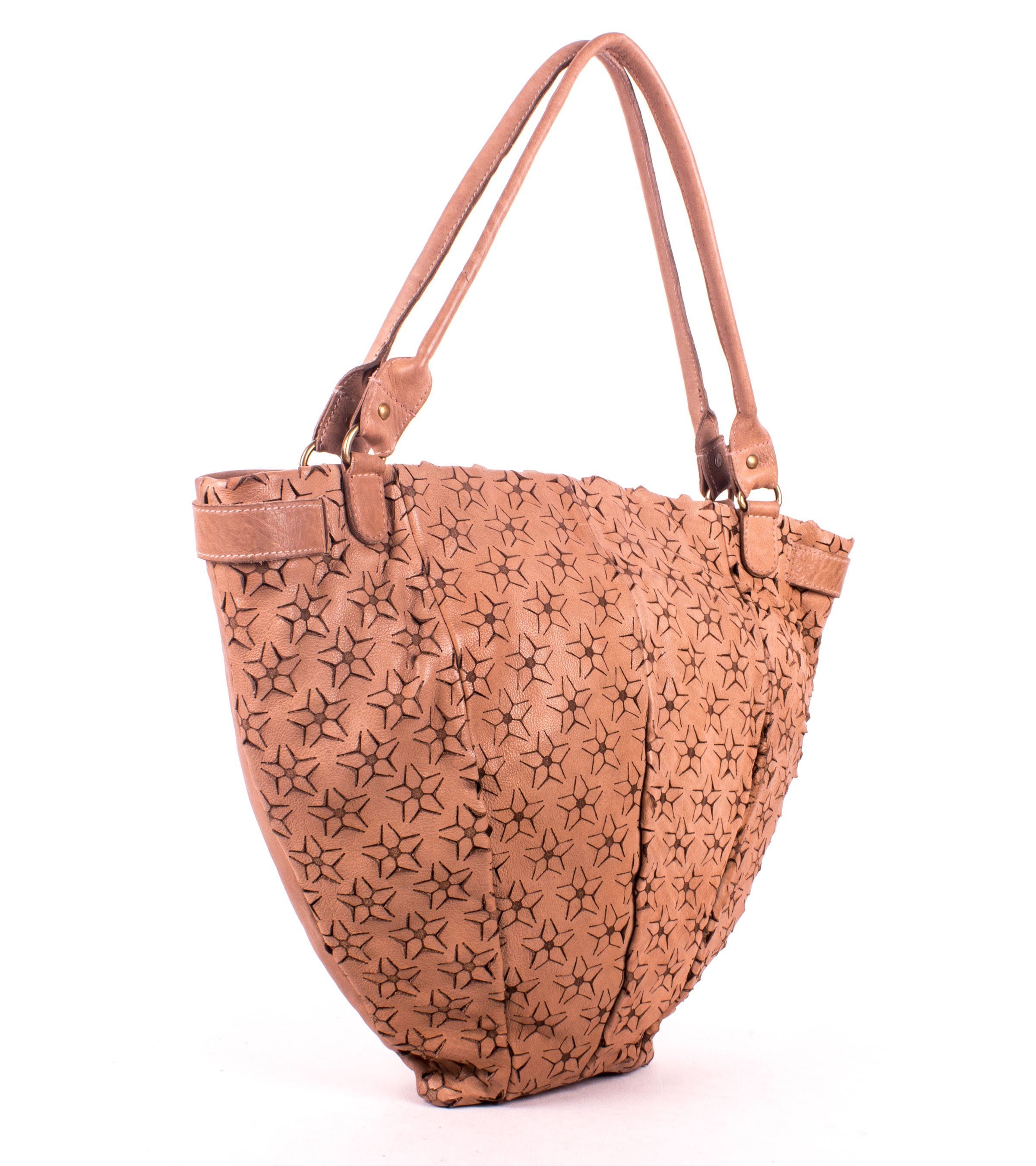Art N’ Vintage- Women’s milano leather star design shopper bag
