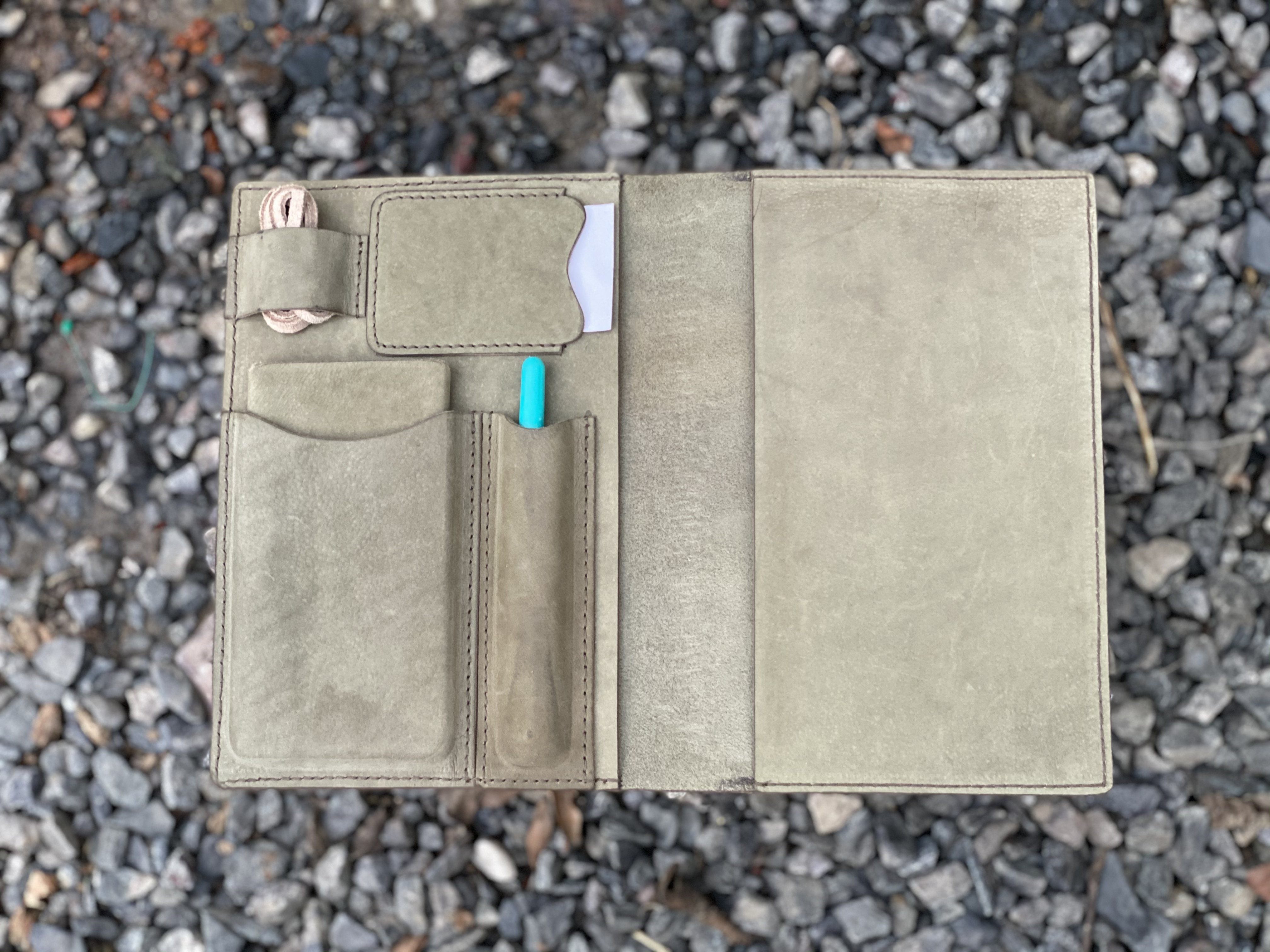 Real Leather Apple Green Embossed Handmade Diary