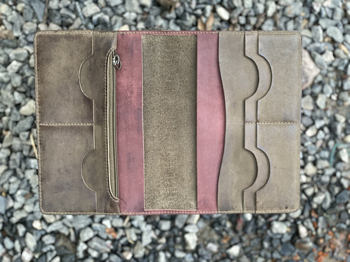 Real Leather Dark Grey  Embossed Handmade Diary