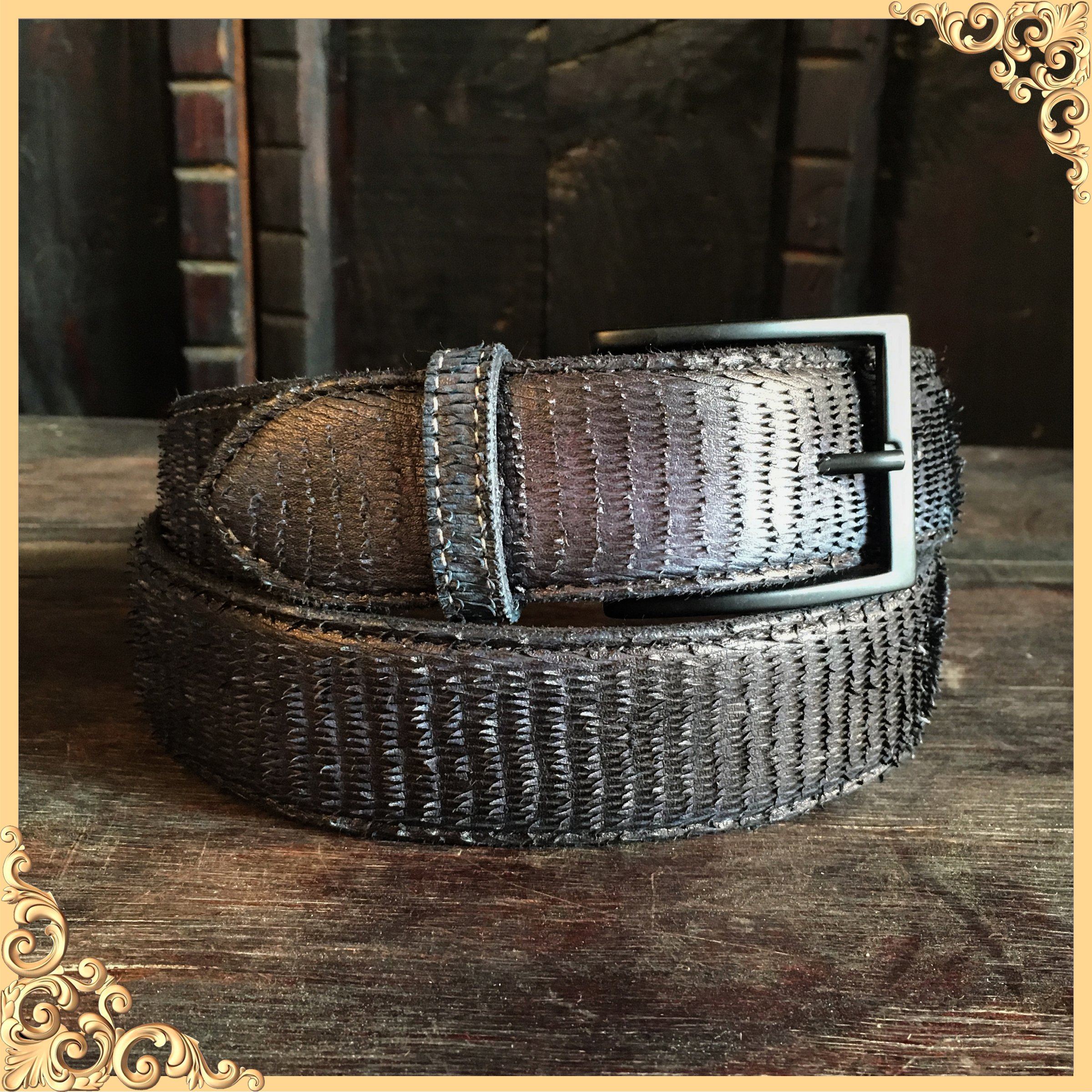 Art N’ Vintage –  Women’s leather black lazer Cut waist Belt