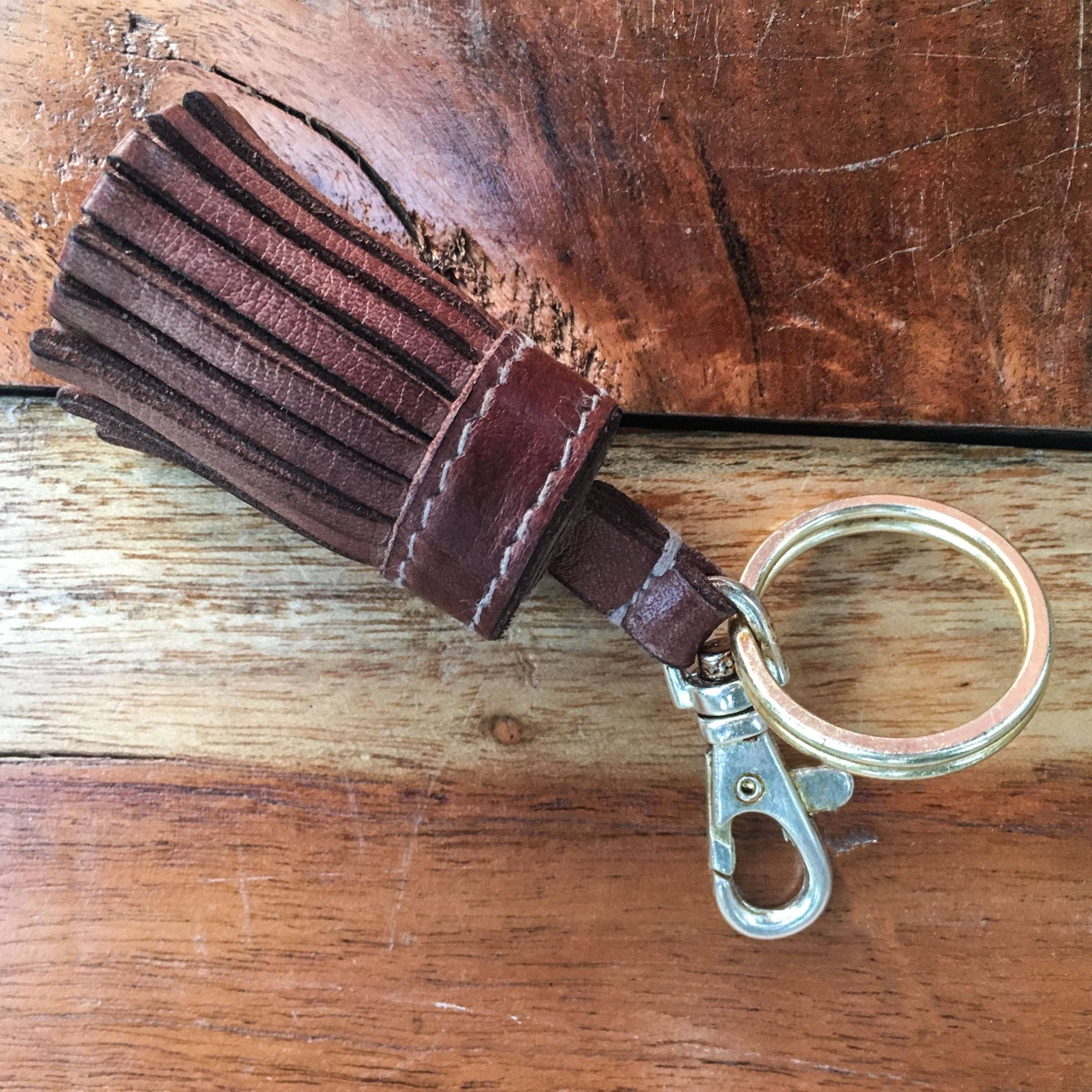 Art N’ Vintage Cognac leather key ring