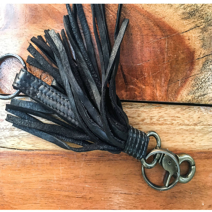 Art N’ Vintage Black leather key ring